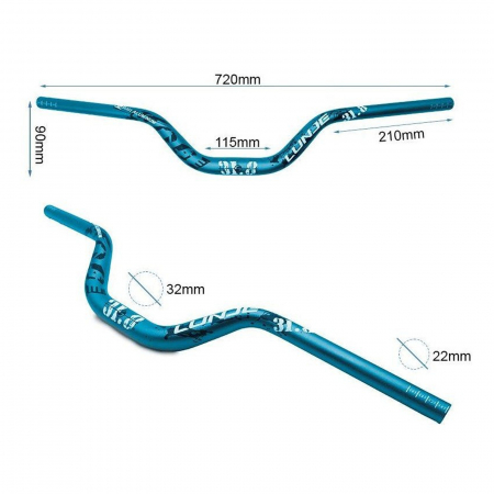 Ghidon FIVESTARS 31.8/720 mm, aluminiu, rise 90 mm [2]