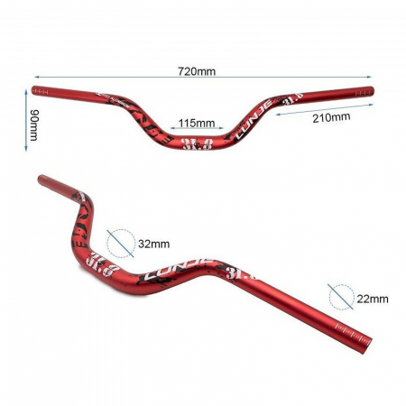 Ghidon FIVESTARS 31.8/720 mm, aluminiu, rise 90 mm [2]