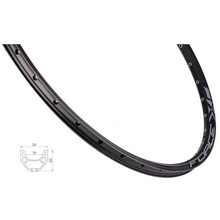 ROTI SI PIESE - Janta 27.5" FORCE XC Basic Disc, aluminiu dubla, 36H, profil frana disc, negru