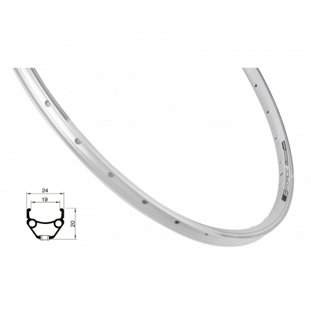 JANTE - Janta 28" FORCE Classic, aluminiu dubla 36H (622x19), profil frane V-Brake, argintie