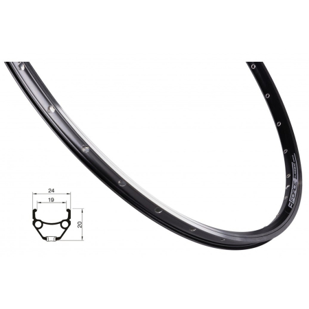 JANTE - Janta 28" FORCE Classic, aluminiu dubla, 36H, profil frana V-Brake, negru