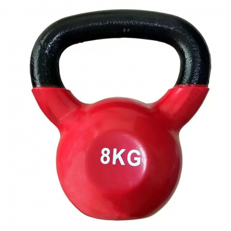 GANTERE/BARE/DISCURI - Kettlebell otel LIFEFIT 8 kg, negru/rosu