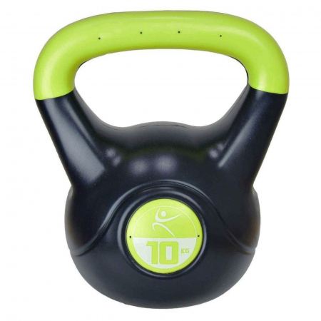 GANTERE/BARE/DISCURI - Kettlebell vinyl LIFEFIT 10 kg, negru/verde