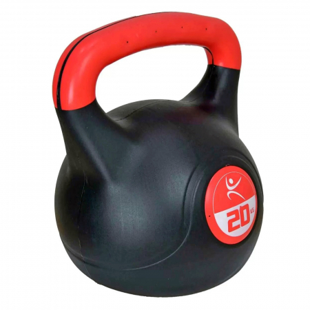 Kettlebell vinyl LIFEFIT 20 kg, negru/rosu [1]