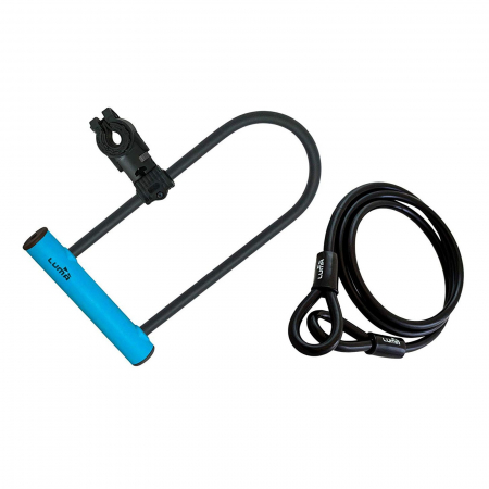 ANTIFURTURI - Antifurt LUMA C4 Enduro 35 HU 32x18.6 cm, albastru cu suport Sopmulti plus bucla