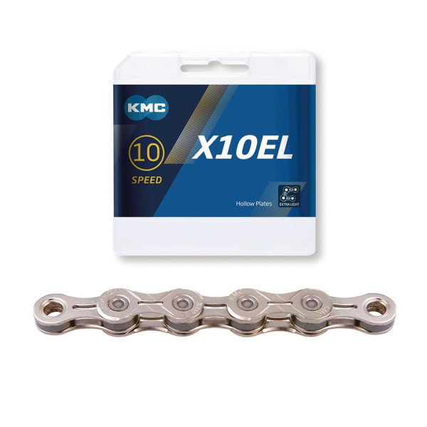Import - Lant Bicicleta KMC X10EL - 114 Zale, 10 Viteze, Argintiu