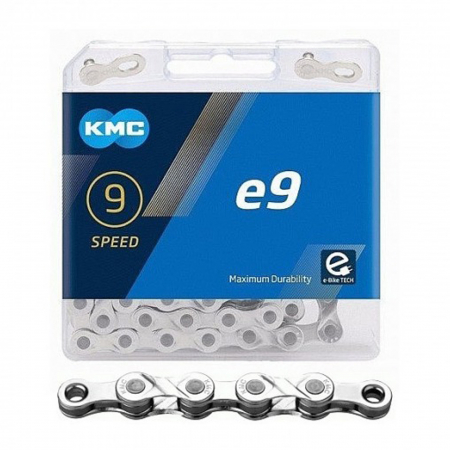 Lant e-Bike KMC E9 Silver, 122 zale, compatibil 9 viteze, za rapida, argintiu [1]
