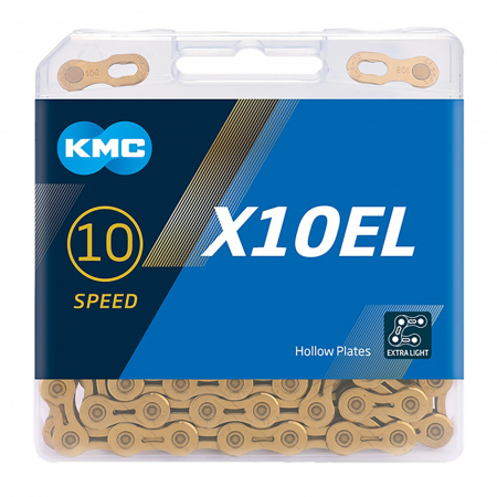 Lant KMC X10EL ti-N Gold, 114 zale, za rapida, compatibil 10 viteze, auriu [1]