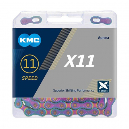 Lant KMC X11 Aurora Blue, 118 zale, za rapida, compatibil 11 viteze, albastru [1]