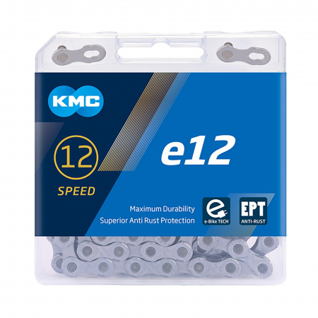 Lant KMC E12 EPT E-Bike, 130 zale, za rapida, compatibil 12 viteze, argintiu [1]