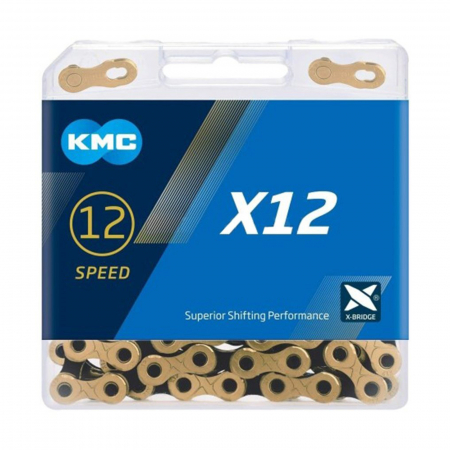 Lant KMC X12 Ti-N Gold/Black, 126 zale, za rapida, compatibil 12 viteze, negru/auriu [1]