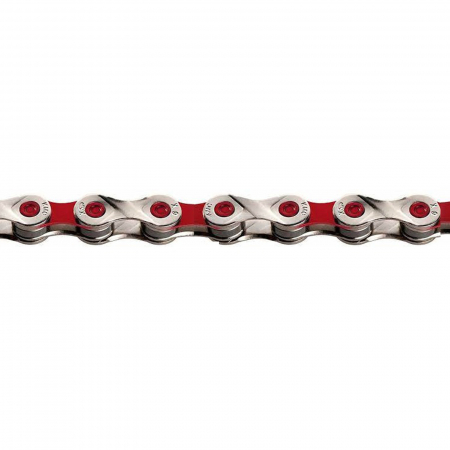 LANTURI - Lant KMC X9 Color, 116 zale, za rapida, compatibil 9 viteze, rosu/argintiu