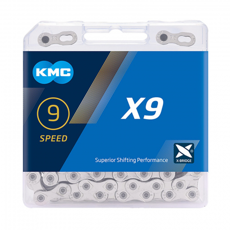 Lant KMC X9 Grey, 114 zale, za rapida, compatibil 9 viteze, gri [2]