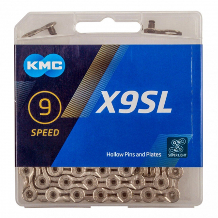 Lant KMC X9SL Silver, 114 zale, za rapida, compatibil 9 viteze, argintiu [1]