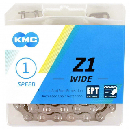 Lant KMC Z1 Wide EPT, 128 zale, za rapida, compatibil 1 viteza, argintiu [1]