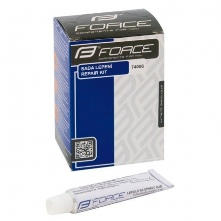 KIT REPARATIE CAMERA - Lipici petece FORCE 8 ml-set 12 bucati