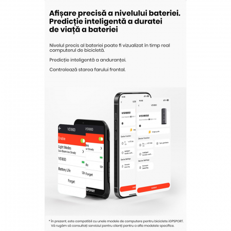 Lumina fata iGPSPORT Smart Front Light VS1800, 1800 lumeni, gri [28]