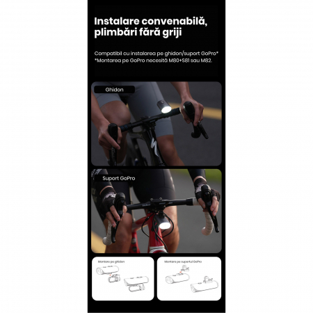 Lumina fata iGPSPORT Smart Front Light VS1800, 1800 lumeni, gri [33]