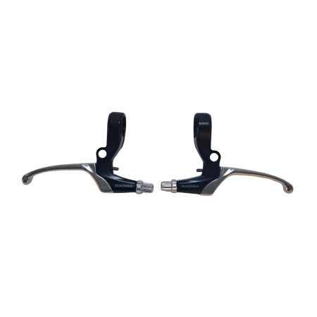 COMPONENTE - Maneta frana stanga/dreapta biciclete copii Alhonga HJ-4133 ADV, 3 degete aluminiu, negru-argintiu