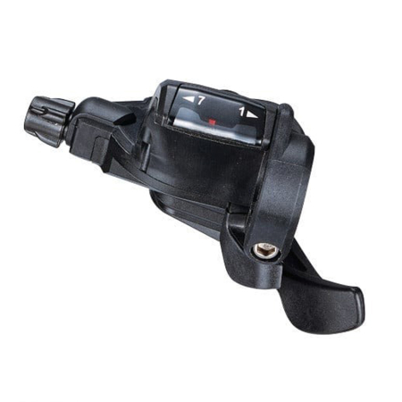 TRANSMISIE - Maneta schimbator dreapta/spate microSHIFT TS38-7R, cablu 2100 mm, 7 viteze, negru