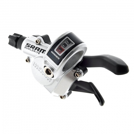 MANETE SCHIMBATOARE - Maneta schimbator stanga/fata SRAM Dual Drive Trigger, 3 viteze, argintiu/negru