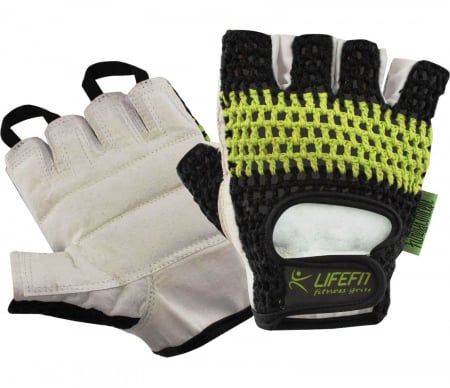 FITNESS - Manusi fitness LIFEFIT, negru/verde, marimea XL