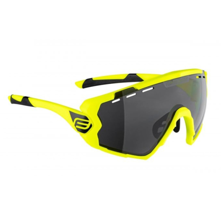Ochelari ciclism FORCE Ombro, lentila negru laser, galben fluo mat [1]