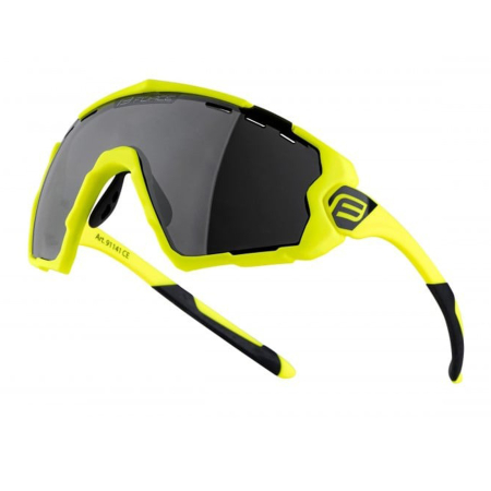 OCHELARI CICLISM - Ochelari ciclism FORCE Ombro, lentila negru laser, galben fluo mat