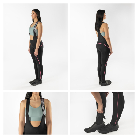 Pantaloni ciclism de dama cu bretele si bazon FORCE Reflex Line [2]