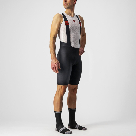 PANTALONI - Pantaloni scurti cu bretele pentru barbati CASTELLI Premio Black