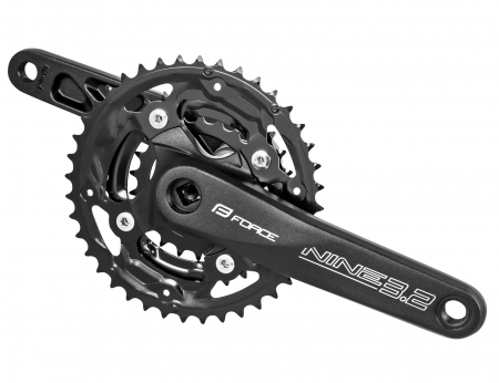ANGRENAJE COMPLETE - Angrenaj pedalier FORCE Nine 3.2 aluminiu, 22/32/44T, brat 175 mm, negru