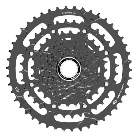 Pinioane casetate SHIMANO Cues CS-LG400-9, 11-46T, 9 viteze, negru [1]