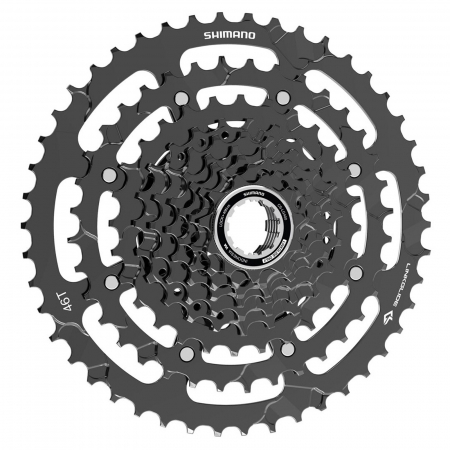 PINIOANE - Pinioane casetate SHIMANO Cues CS-LG400-9, 11-46T, 9 viteze, negru