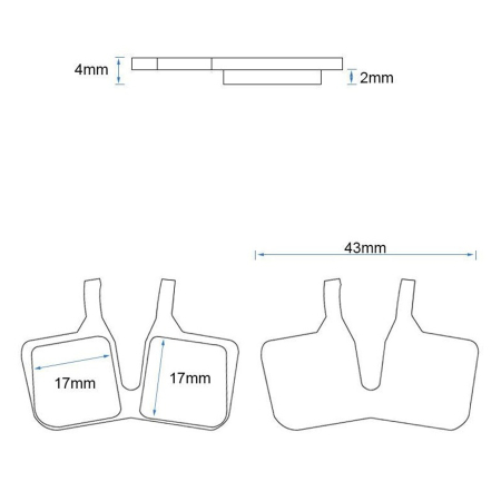 Set 2 perechi placute frana din rasina pentru trotinete RT011-R [1]