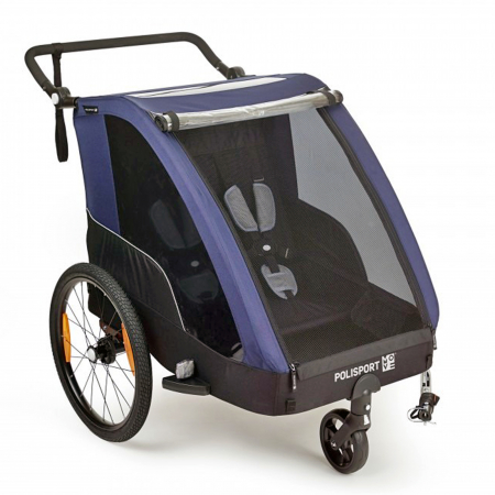 ACCESORII/COMPONENTE - Remorca/Carucior transport copii POLISPORT, negru/albastru