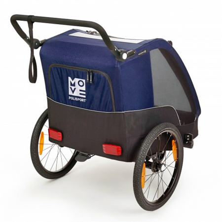 Remorca/Carucior transport copii POLISPORT, negru/albastru [1]