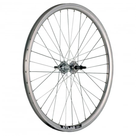ROTI COMPLETE - Roata spate 24" CERURIM Atlas, aluminiu dubla, profil frane V-Brake, 36H, argintiu