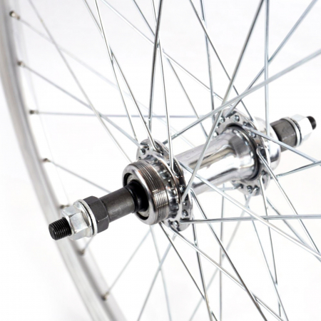 Roata spate 24" CERURIM Atlas, aluminiu dubla, profil frane V-Brake, 36H, argintiu [2]