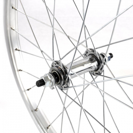 Roata fata 20" CERURIM Luna, aluminiu simpla, profil V-Brake, 28H, argintiu [2]