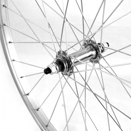 Roata fata 24" CERURIM Luna, aluminiu simpla, profil frana V-Brake, 36H, argintiu [2]