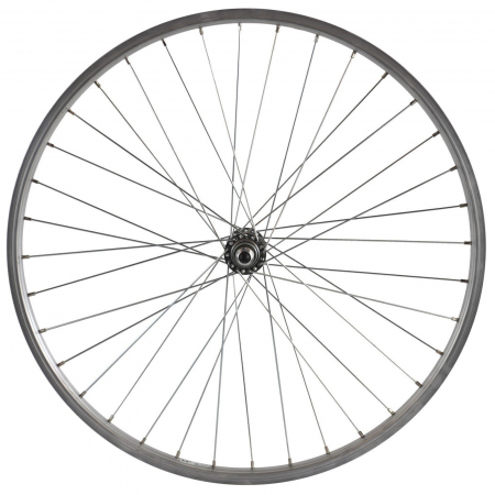ROTI COMPLETE - Roata fata 24" CERURIM Luna, aluminiu simpla, 507x21, profil V-Brake, 36H, argintie