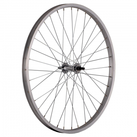 Roata fata 24" CERURIM Luna, aluminiu simpla, profil frana V-Brake, 36H, argintiu [1]