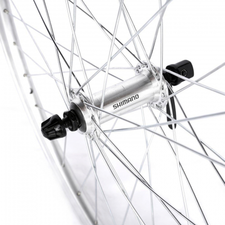 Roata fata 26" CERURIM Atlas, aluminiu dubla, profil frana V-Brake, 36H, argintiu [2]