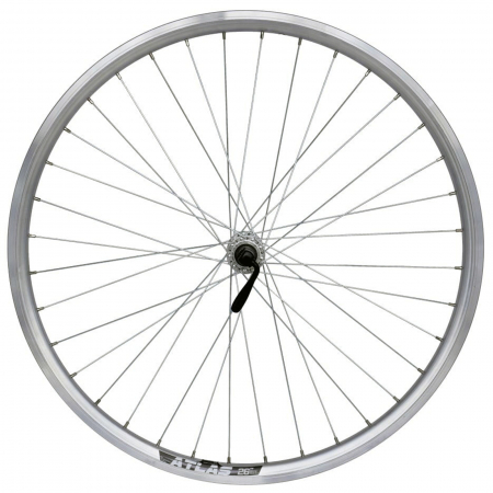 ROTI COMPLETE - Roata fata 26" CERURIM Atlas, aluminiu dubla, 559X18, profil V-Brake, 36H, argintie