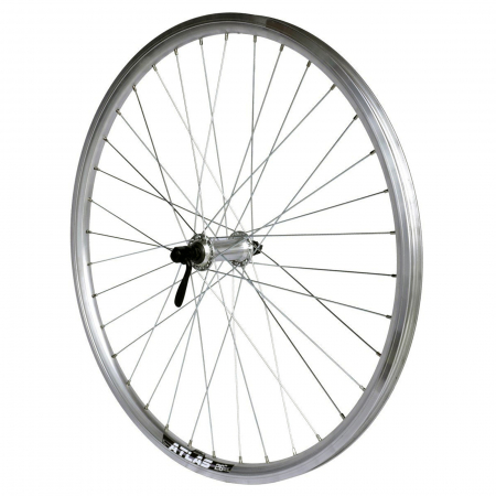 Roata fata 26" CERURIM Atlas, aluminiu dubla, profil frana V-Brake, 36H, argintiu [1]