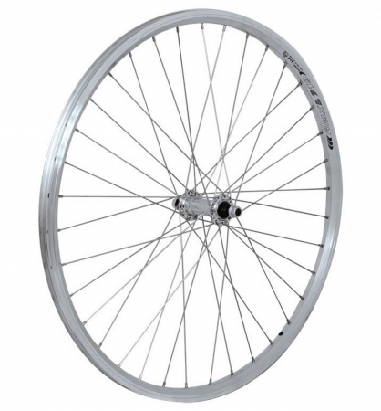 ROTI COMPLETE - Roata fata 26"x36H FORCE Dragon Line (559x19), aluminiu dubla, profil frane V-Brake, argintie