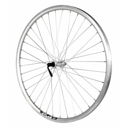 Roata fata 28"x36H CERURIM Atlas (622x18), aluminiu simpla, profil frane V-Brake, butuc Shimano, argintie [1]