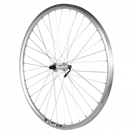 Roata fata 28"x36H CERURIM Atlas (622x18), aluminiu simpla, profil frane V-Brake, butuc Shimano, argintie [2]