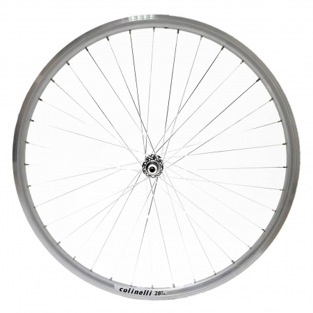 ROTI COMPLETE - Roata fata 28"x36H CERURIM Atlas (622x18), aluminiu dubla, profil frane V-Brake, argintiu