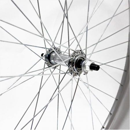 Roata fata 28"x36H CERURIM Atlas (622x18), aluminiu dubla, profil frane V-Brake, argintiu [2]